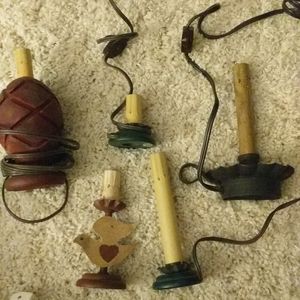 Primitive style candle holders (5)